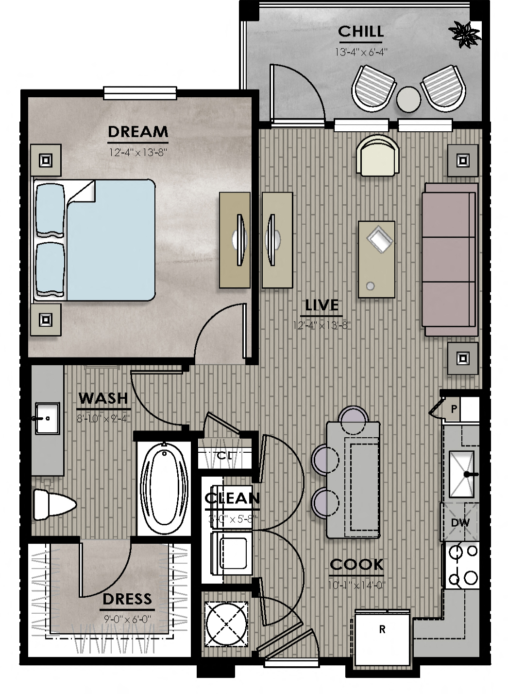 A1Floor plates with LVT at Harrison Apartments, Sarasota